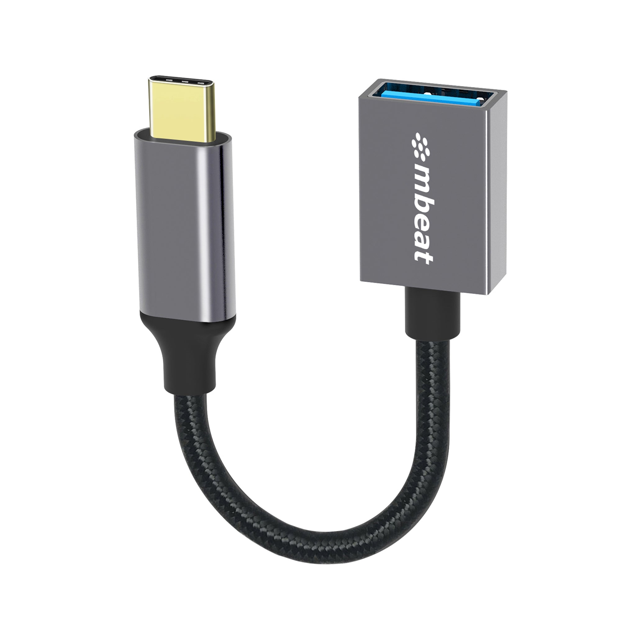 mbeat Tough Link USB-C to USB 3.0 Adapter with Cable - Space Grey Package Weight: 25g Cable Length: 15cm mbeat Tough Link USB-C to USB 3.0 Adapter with Cable - Space Grey Package Weight: 25g Cable Length: 15cm